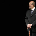 Director Manoel de Oliveira stands on stage during an homage to his career at Cannes
