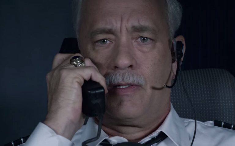 Tom Hanks em “Milagre no Rio Hudson”, de Clint Eastwood