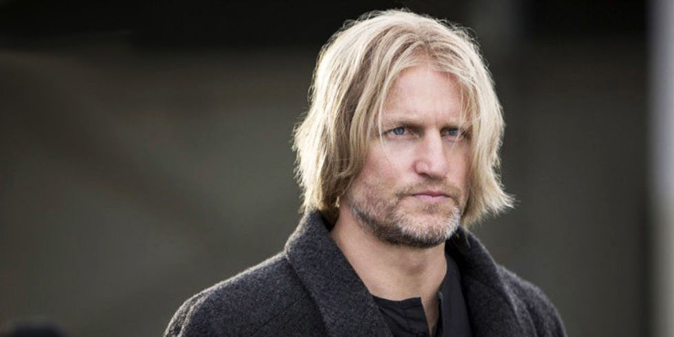 Woody Harrelson como Haymitch em "Jogos da Fome".