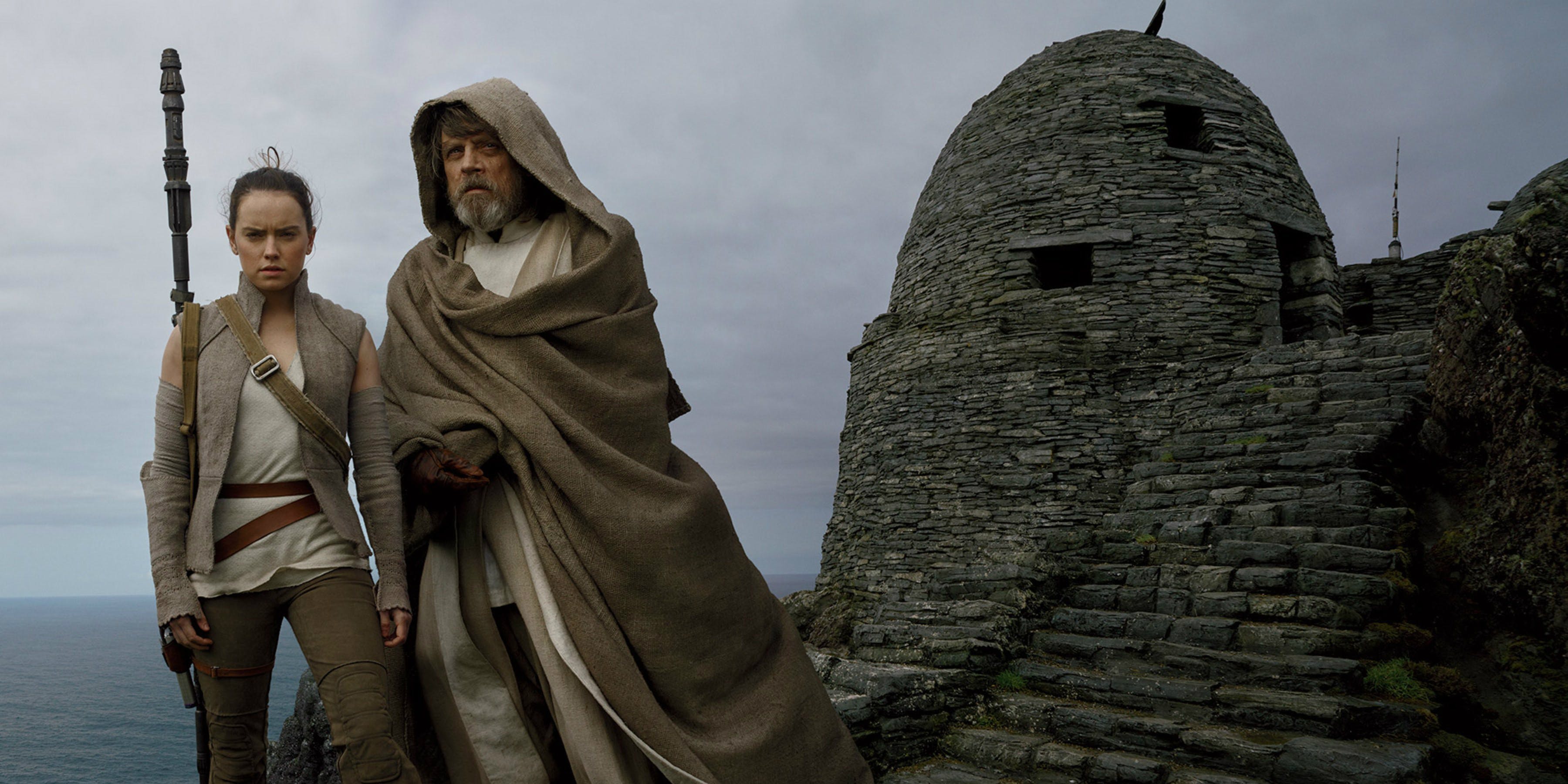 Rey and Luke Skywalker in The Last Jedi