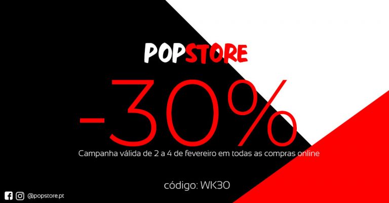 Natal é quando a PopStore quer! Três dias com tudo a 30% desconto