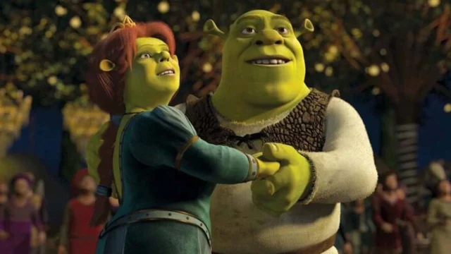 Shrek e Fiona a dançar em Shrek 2