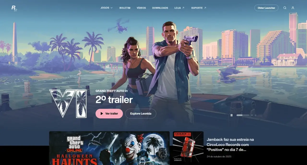 Novidades no Site da Rockstar Games